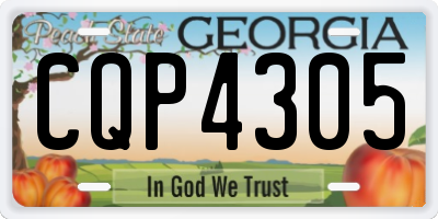 GA license plate CQP4305