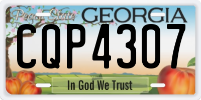 GA license plate CQP4307