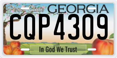GA license plate CQP4309