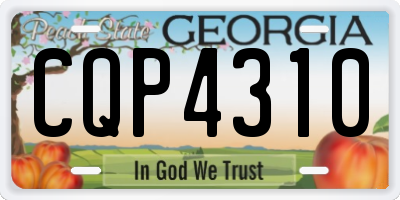 GA license plate CQP4310