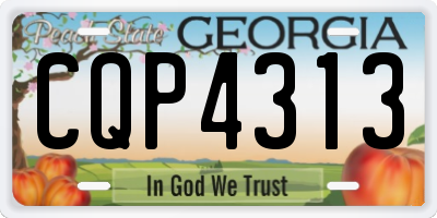 GA license plate CQP4313