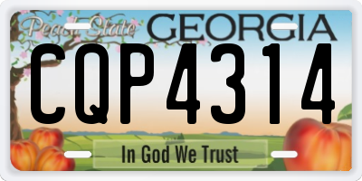 GA license plate CQP4314