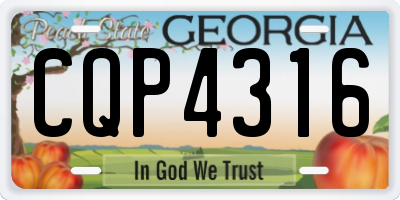 GA license plate CQP4316