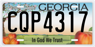 GA license plate CQP4317
