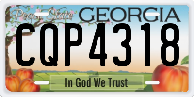 GA license plate CQP4318