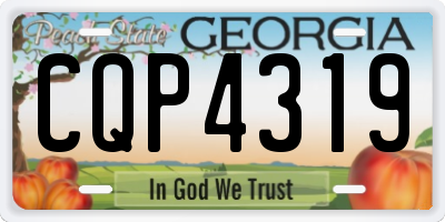 GA license plate CQP4319