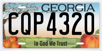 GA license plate CQP4320
