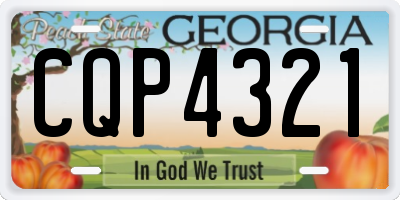 GA license plate CQP4321