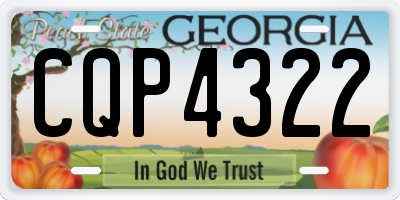 GA license plate CQP4322