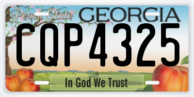 GA license plate CQP4325