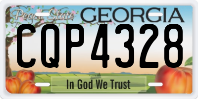 GA license plate CQP4328