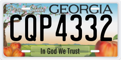 GA license plate CQP4332