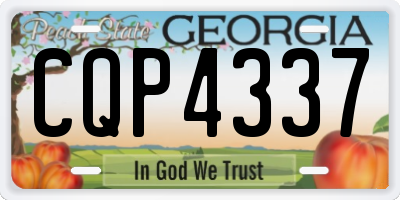 GA license plate CQP4337