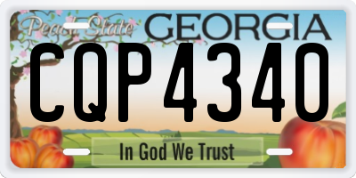 GA license plate CQP4340