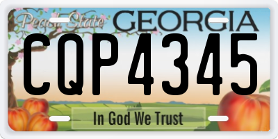 GA license plate CQP4345