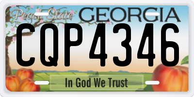 GA license plate CQP4346