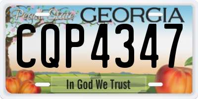 GA license plate CQP4347