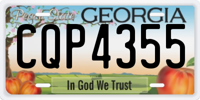 GA license plate CQP4355