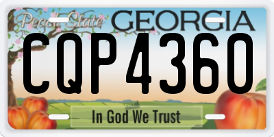 GA license plate CQP4360