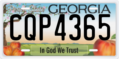 GA license plate CQP4365