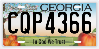 GA license plate CQP4366