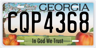 GA license plate CQP4368
