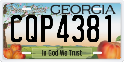 GA license plate CQP4381