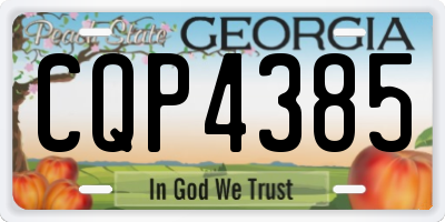 GA license plate CQP4385