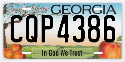 GA license plate CQP4386