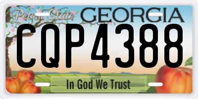 GA license plate CQP4388