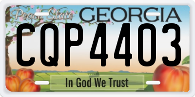 GA license plate CQP4403