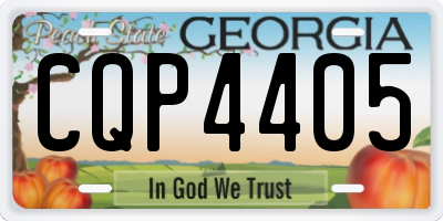 GA license plate CQP4405