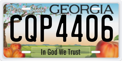 GA license plate CQP4406