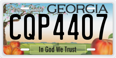 GA license plate CQP4407
