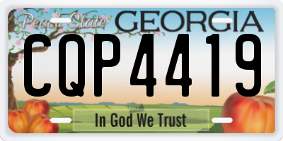 GA license plate CQP4419
