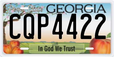 GA license plate CQP4422