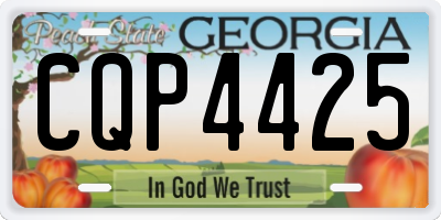 GA license plate CQP4425