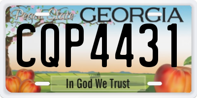 GA license plate CQP4431