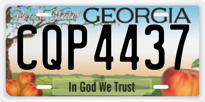 GA license plate CQP4437