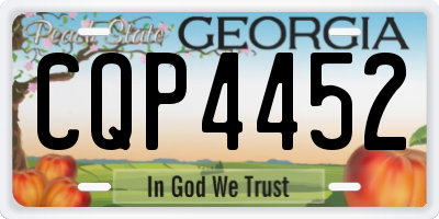GA license plate CQP4452