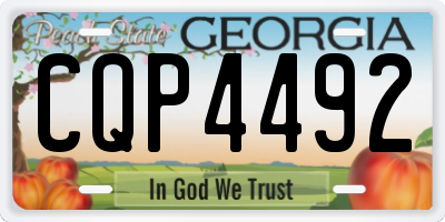 GA license plate CQP4492