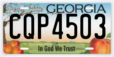 GA license plate CQP4503