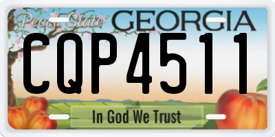 GA license plate CQP4511