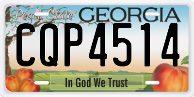 GA license plate CQP4514