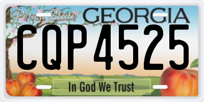 GA license plate CQP4525