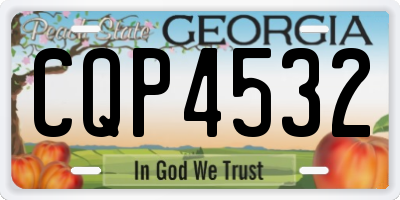 GA license plate CQP4532