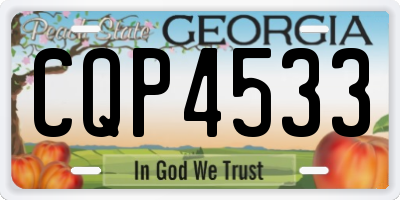 GA license plate CQP4533