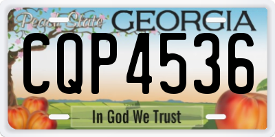 GA license plate CQP4536