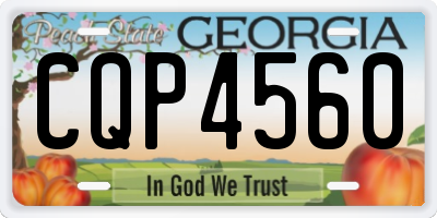 GA license plate CQP4560