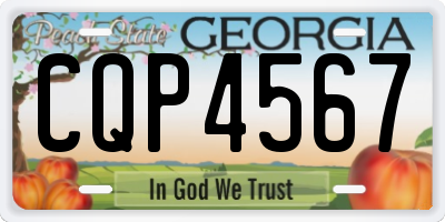 GA license plate CQP4567